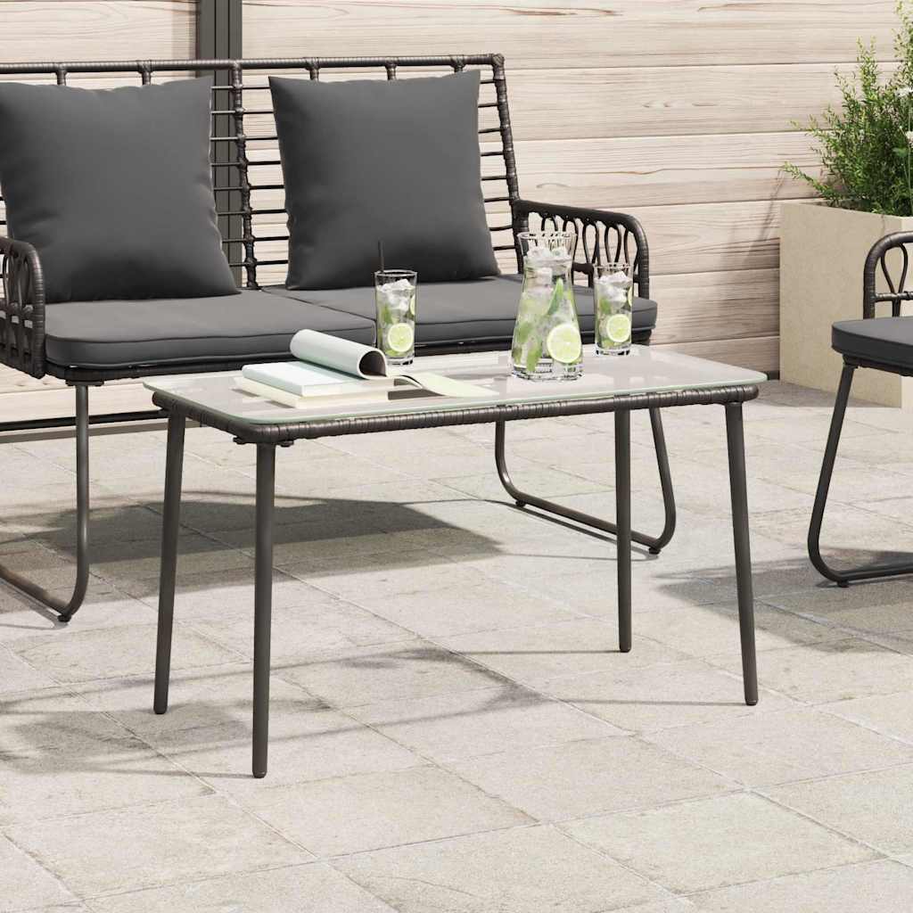 vidaXL Garden Table Black 80 x 40 x 45 cm Poly Rattan 3