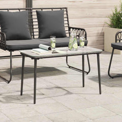 vidaXL Garden Table Black 80 x 40 x 45 cm Poly Rattan 3