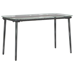 vidaXL Garden Table Black 80 x 40 x 45 cm Poly Rattan 2