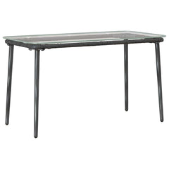 vidaXL Garden Table Black 80 x 40 x 45 cm Poly Rattan 6