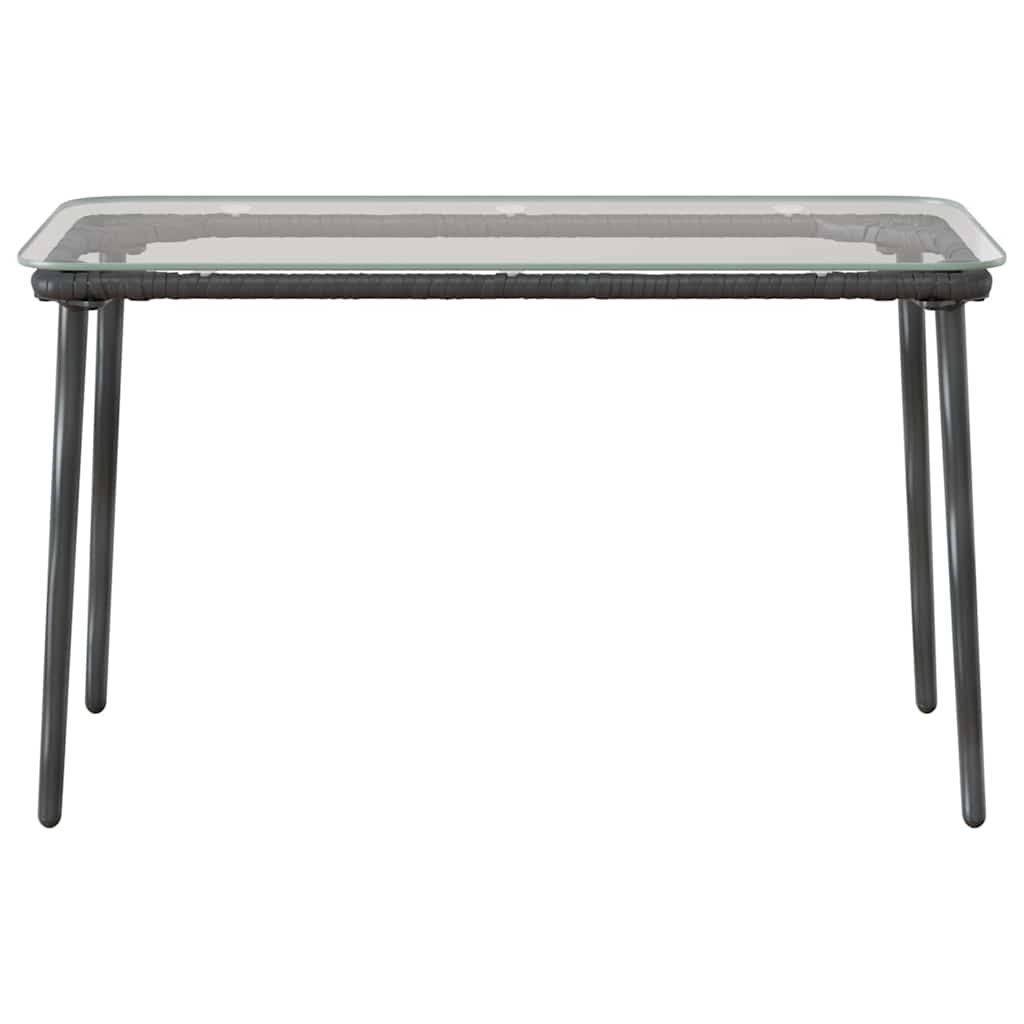 vidaXL Garden Table Black 80 x 40 x 45 cm Poly Rattan 4