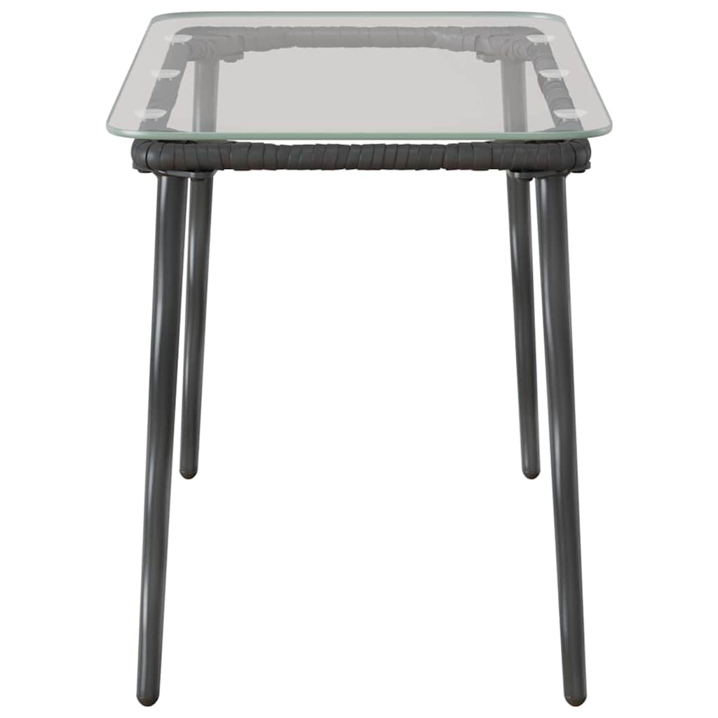 vidaXL Garden Table Black 80 x 40 x 45 cm Poly Rattan 5