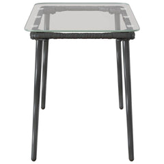 vidaXL Garden Table Black 80 x 40 x 45 cm Poly Rattan 5