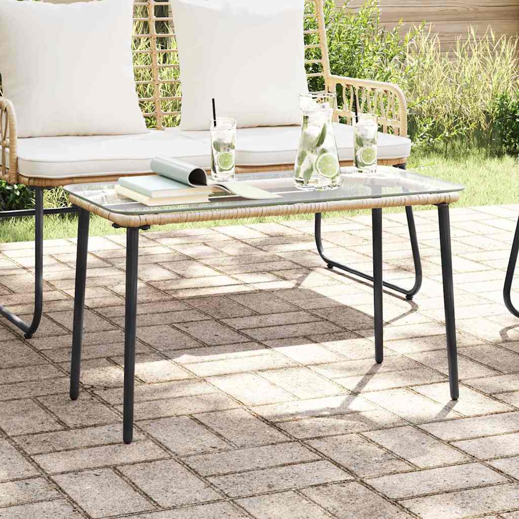 vidaXL Garden Table Natural 80 x 40 x 45 cm Poly Rattan 1