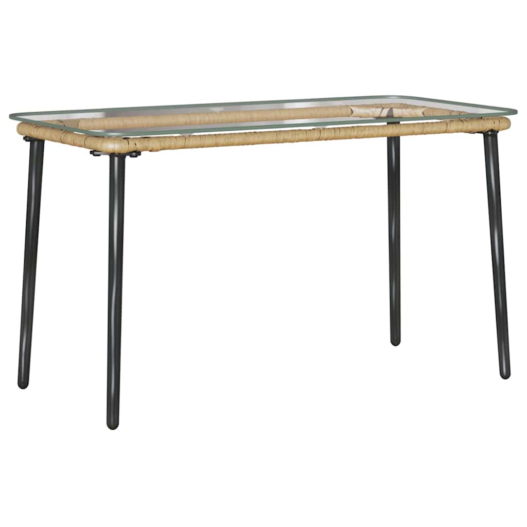 vidaXL Garden Table Natural 80 x 40 x 45 cm Poly Rattan 2