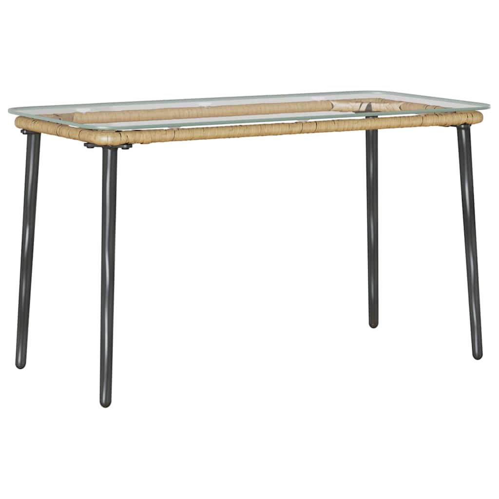 vidaXL Garden Table Natural 80 x 40 x 45 cm Poly Rattan 6