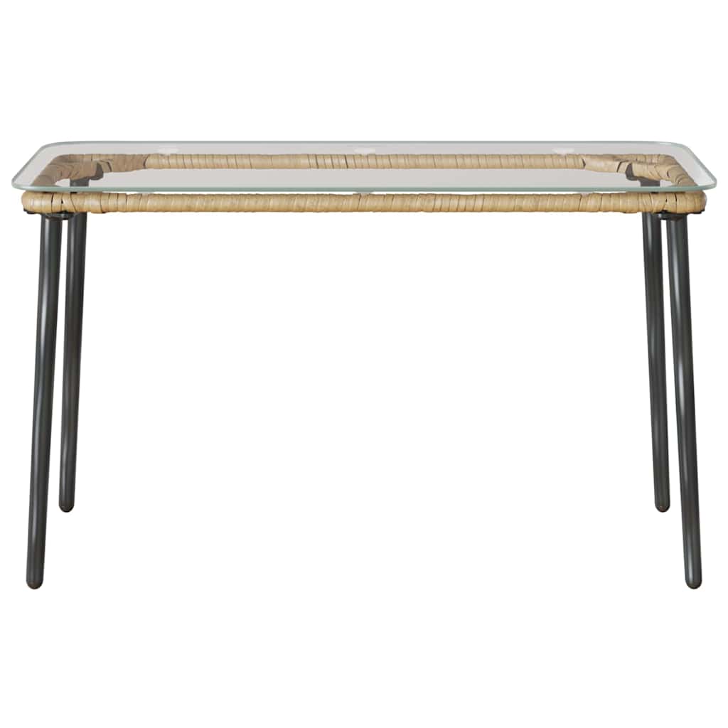 vidaXL Garden Table Natural 80 x 40 x 45 cm Poly Rattan 4