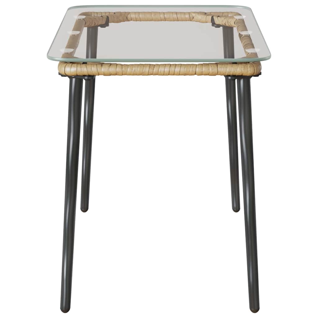 vidaXL Garden Table Natural 80 x 40 x 45 cm Poly Rattan 5