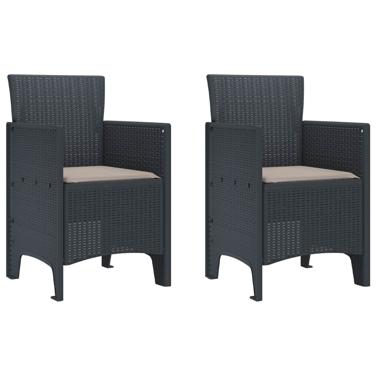 vidaXL Garden Chair Polypropylene 2 pcs