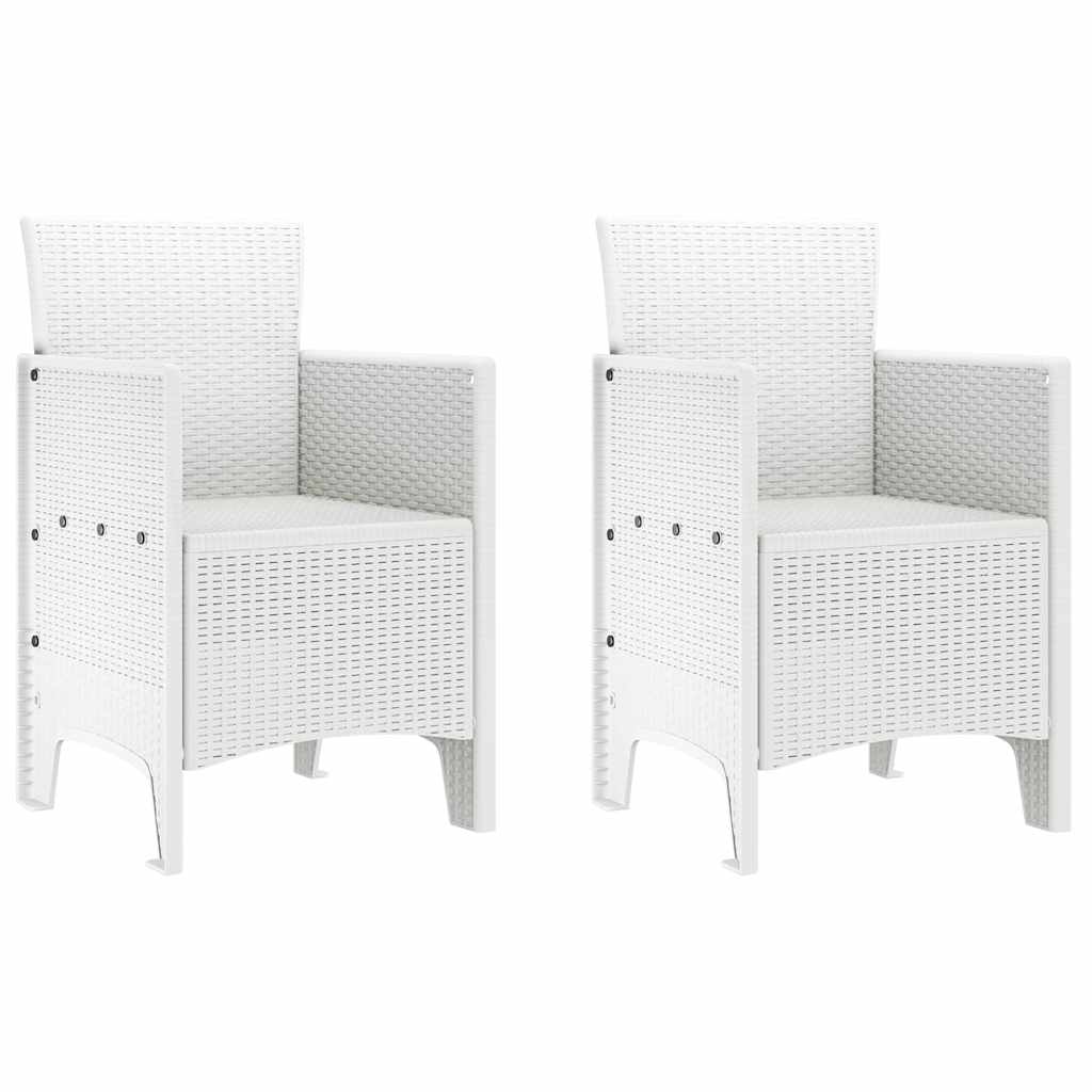 Garden Chair Polypropylene 2 without cushion White