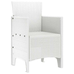 vidaXL Garden Chair 2 pcs White Polypropylene 4