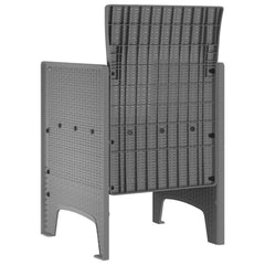 vidaXL Garden Chair 2 pcs Light Grey Polypropylene 5