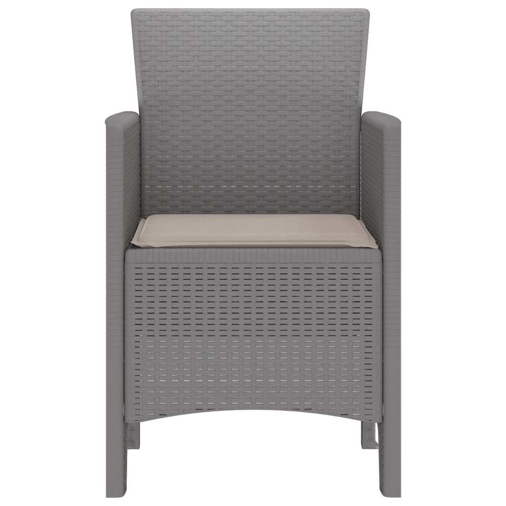 vidaXL Garden Chair 2 pcs Light Grey Polypropylene 6