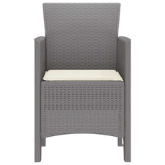 vidaXL Garden Chair 2 pcs Light Grey Polypropylene 6