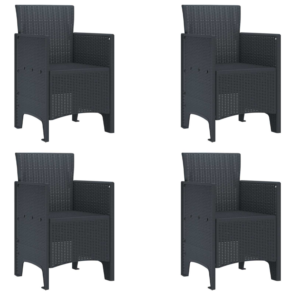 Garden Chair Polypropylene 4 pcs without cushion Anthracite