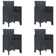 Garden Chair Polypropylene 4 pcs without cushion Anthracite