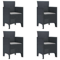 Garden Chair Polypropylene 4 pcs Light grey Anthracite