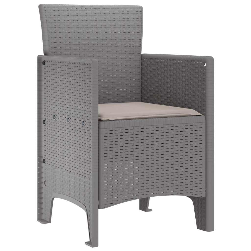 Garden Chair Polypropylene 4 pcs Taupe Light grey