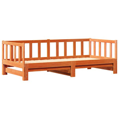 vidaXL Pull-out Day Bed Wax Brown 193.5 x 184 x 66 cm Solid Pine Wood 4