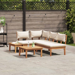 vidaXL Garden Sofa Set 4 pcs Brown and Cream 4