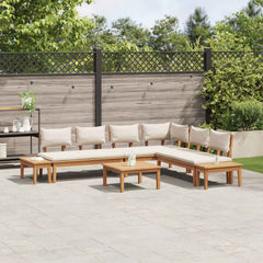 vidaXL Garden Sofa Set 4 pcs Brown and Cream 4
