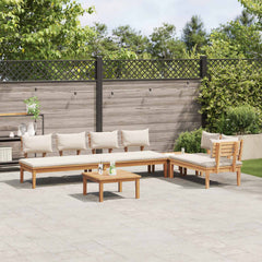 vidaXL Garden Sofa Set 5 pcs Brown and Cream 4