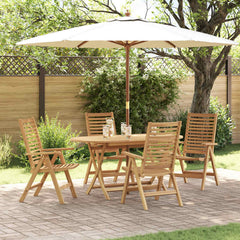 Garden Dining Set 5 pcs Brown Solid Teak Wood 4-seater
