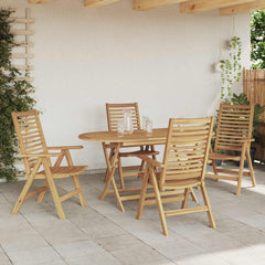 Garden Dining Set 5 pcs Brown Solid Teak Wood 4-seater