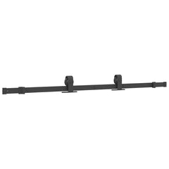 Sliding Door with Hardware Set Black 76x205 cm Tempered Glass 90 cm 183 cm sliding rail