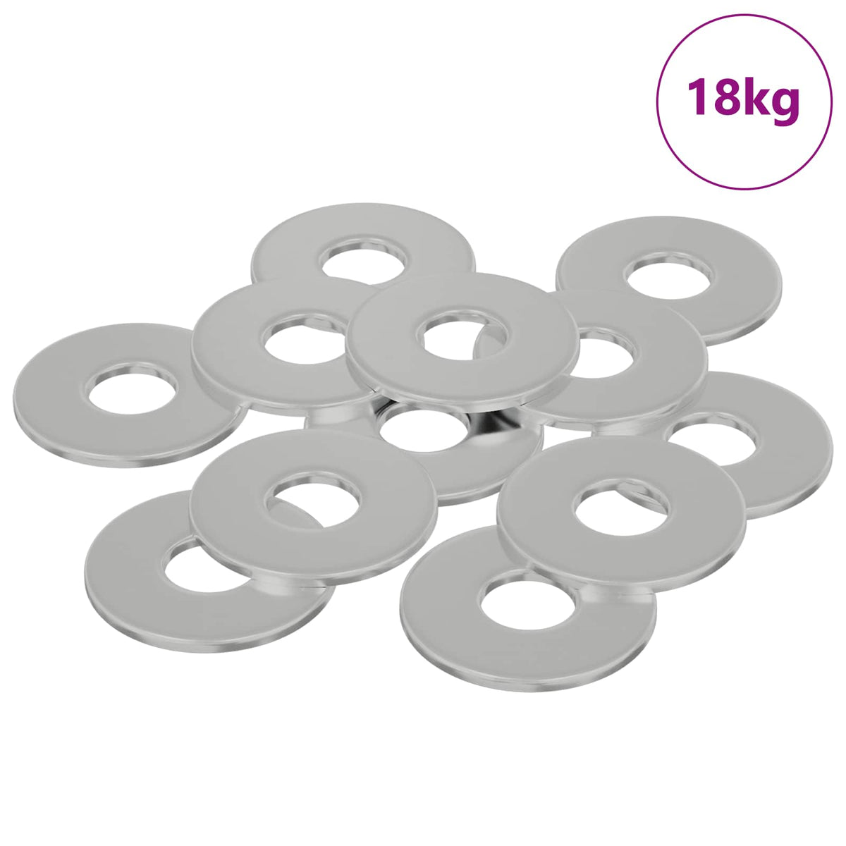 Washers Silver 18 x 18 x 1 cm Iron M6 x 13 mm 18 kg (approx. 33962 pcs)