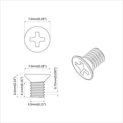 Countersunk Head Screws Silver M4 6 mm Steel 18 kg (approx. 32727 pcs)