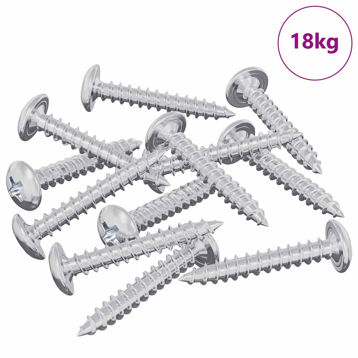 Wood Screws Silver Steel M4 x 25 mm 18 kg (approx. 9231 pcs)