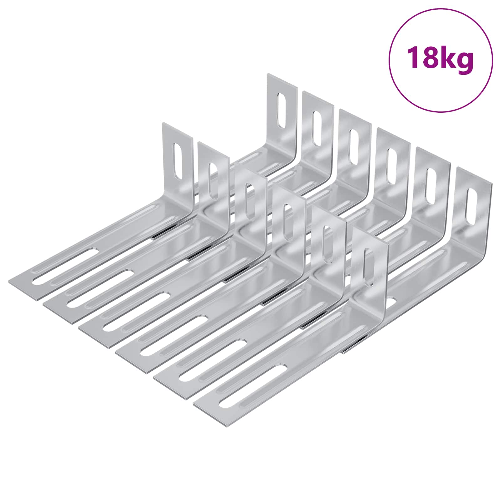 vidaXL Anti Tip Bracket 1268 Silver 74.5 x 15 x 32 mm Iron 2