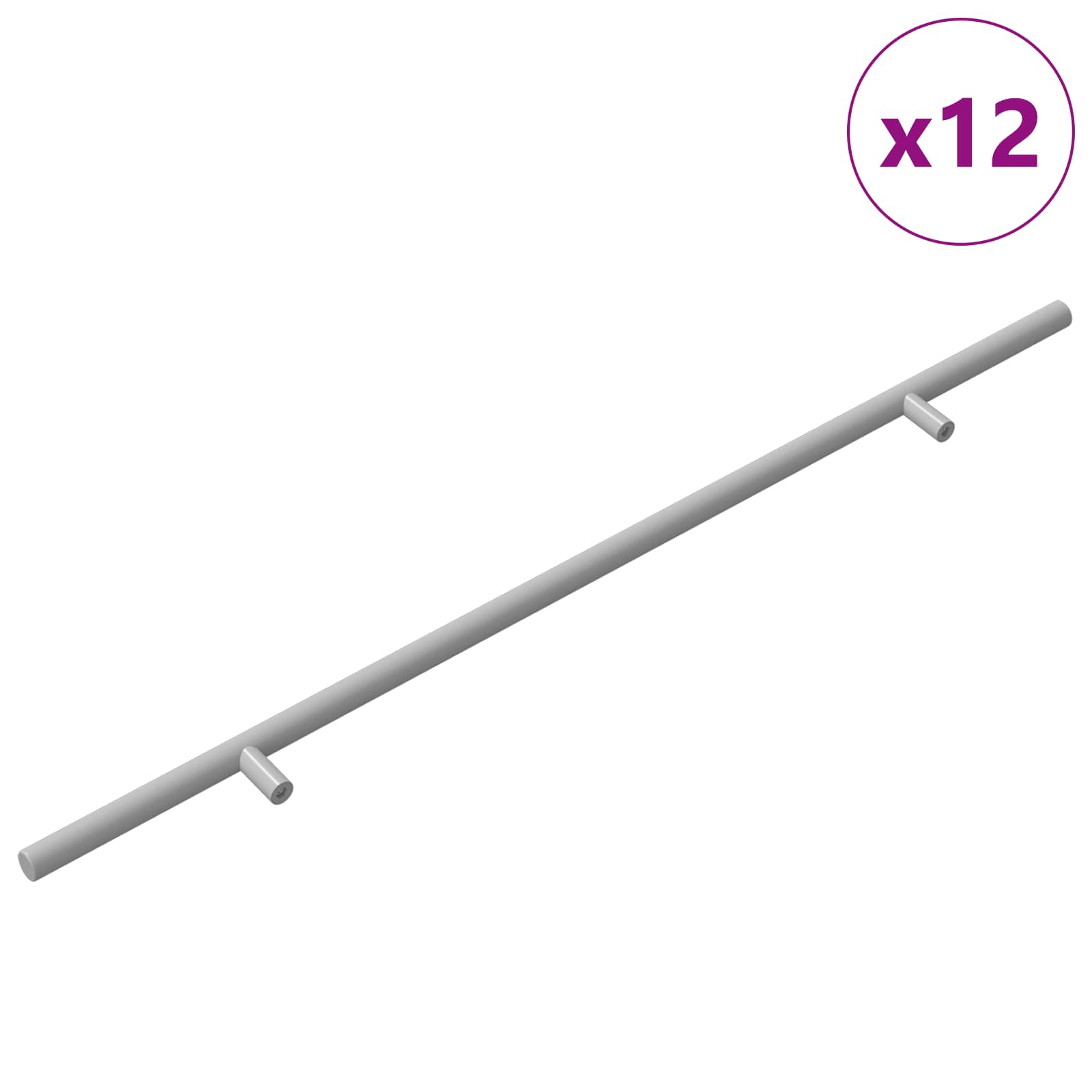 vidaXL Handle 12 pcs Silver 500 mm Steel 2