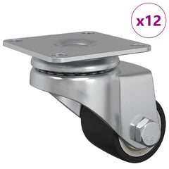 vidaXL Caster 12 pcs Silver 44.1 x 44.1 x 1.95 mm Nylon 2