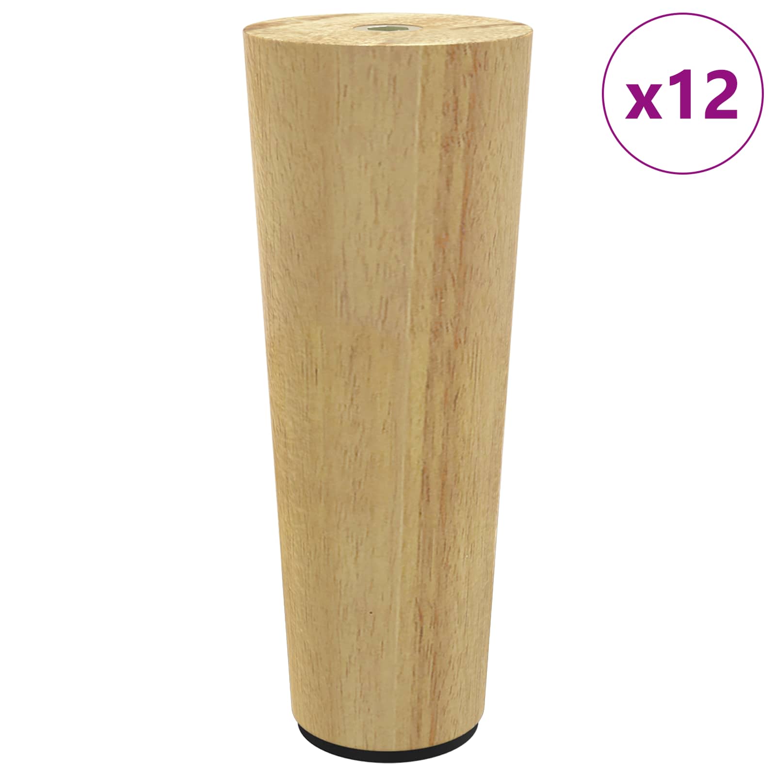 vidaXL Furniture Feet 12 pcs Brown Ø 44 x 100 mm Solid Eucalyptus Wood 2
