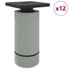 vidaXL Furniture Feet Adjustable 12 pcs White 64 x 64 x 100 mm PP 2