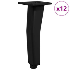 vidaXL Standing Feet 12 pcs Black 40 x 40 x 100 mm Iron 2