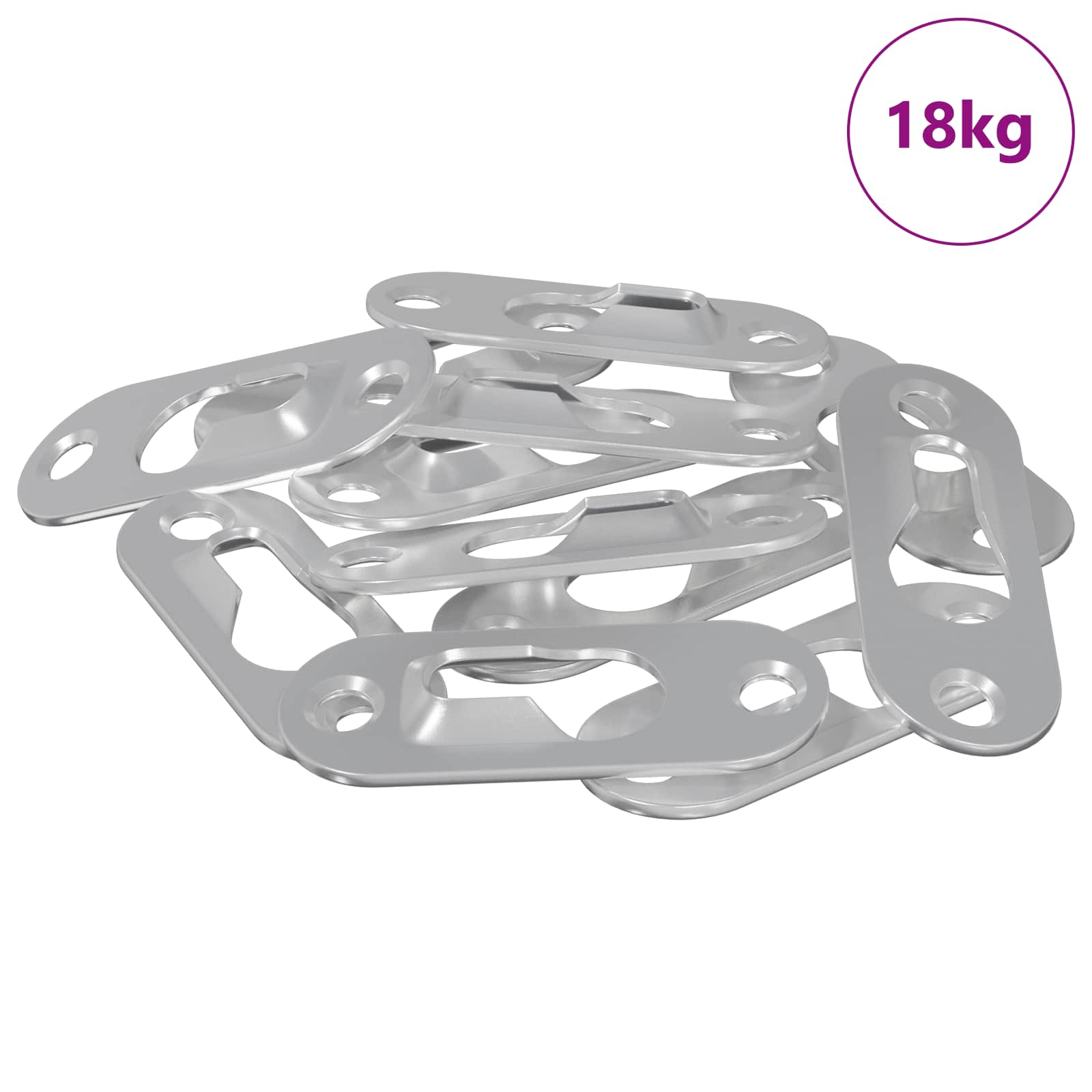 vidaXL Keyhole Hanger 3673 pcs Silver 45 x 16 x 3.5 mm Iron 2