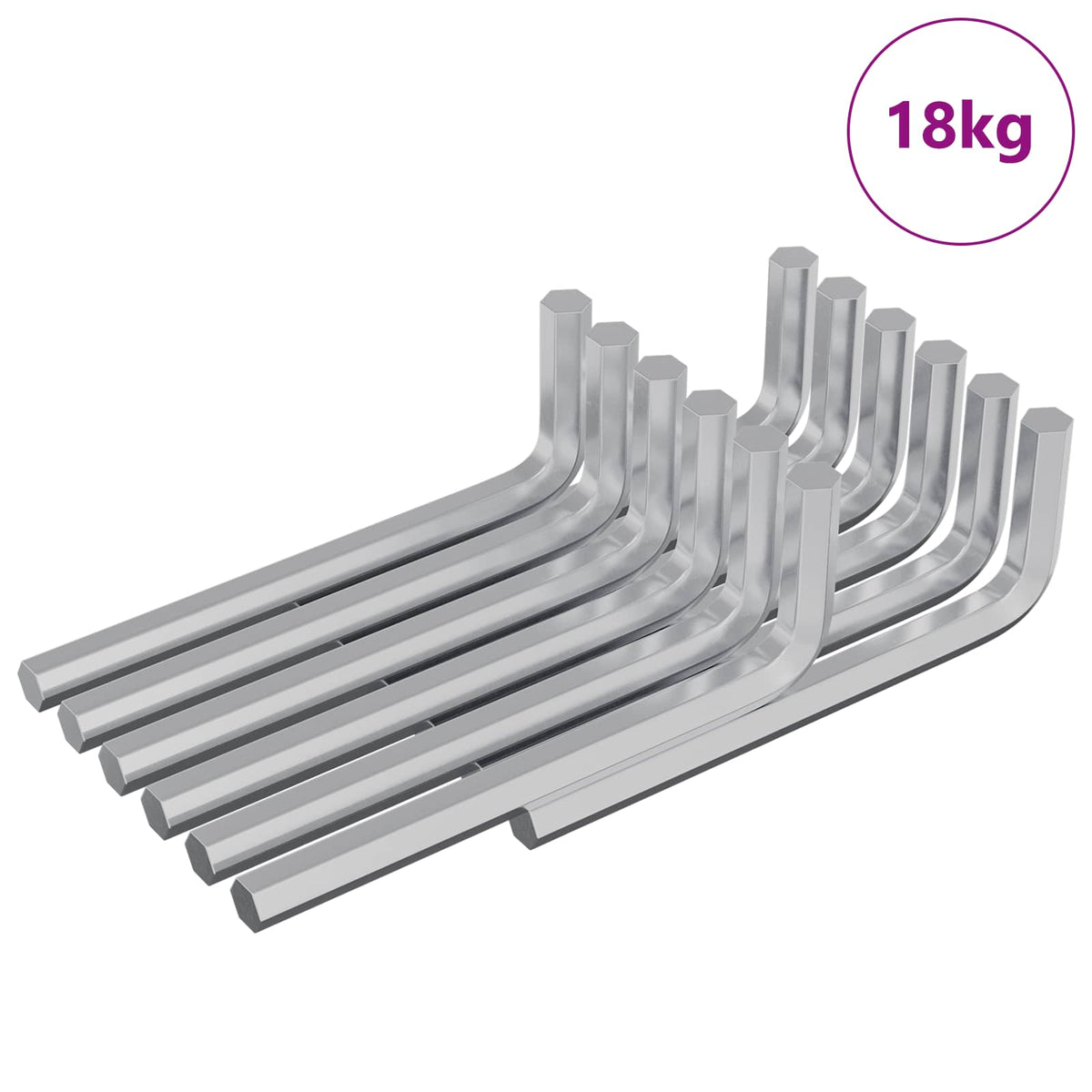 Hex Key Silver 32 x 86 mm Steel M8 (zinc-coated) 18 kg (approx. 1800 pcs)
