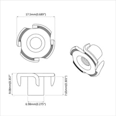 Pronged T-nut Silver M6 Steel 18 kg (7200 pcs)