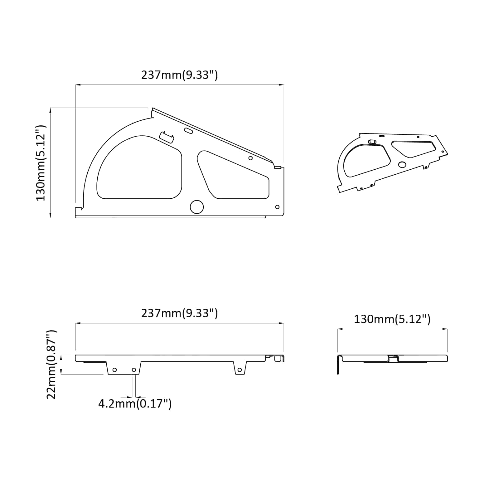 vidaXL Flip Drawer Hinge 12 pcs Silver 235 x 155 x 30 mm Iron 6