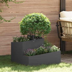 Garden Planter 60 x 60 x 50 cm Cold-rolled Steel Black 60 cm