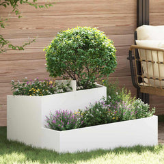 Garden Planter 60 x 60 x 50 cm Cold-rolled Steel White 80 cm