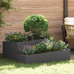 Garden Planter 60 x 60 x 50 cm Cold-rolled Steel Black 100 cm