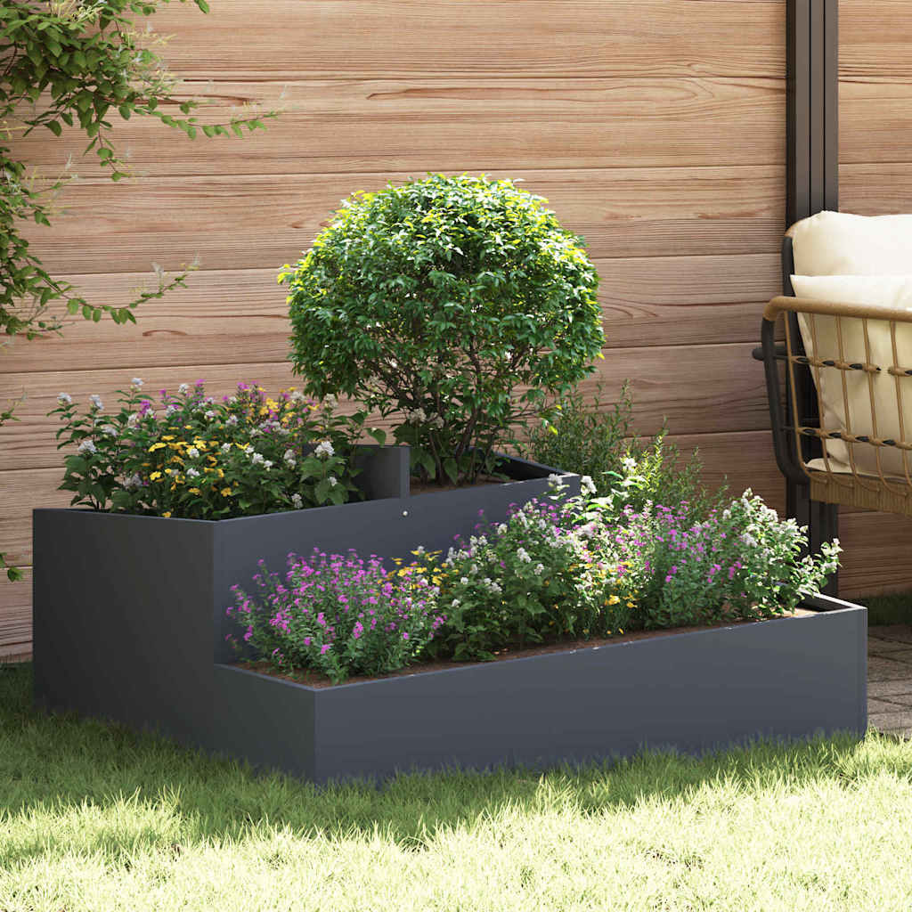 Garden Planter 60 x 60 x 50 cm Cold-rolled Steel Anthracite 100 cm