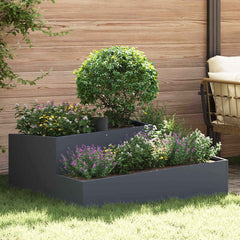 Garden Planter 60 x 60 x 50 cm Cold-rolled Steel Anthracite 100 cm
