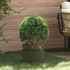 vidaXL Planter Ring Olive Green 30 x 30 x 20 cm Cold-rolled Steel 1