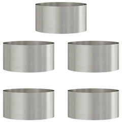 vidaXL Planter Ring 5 pcs Silver 40 x 40 x 20 cm Stainless Steel 2
