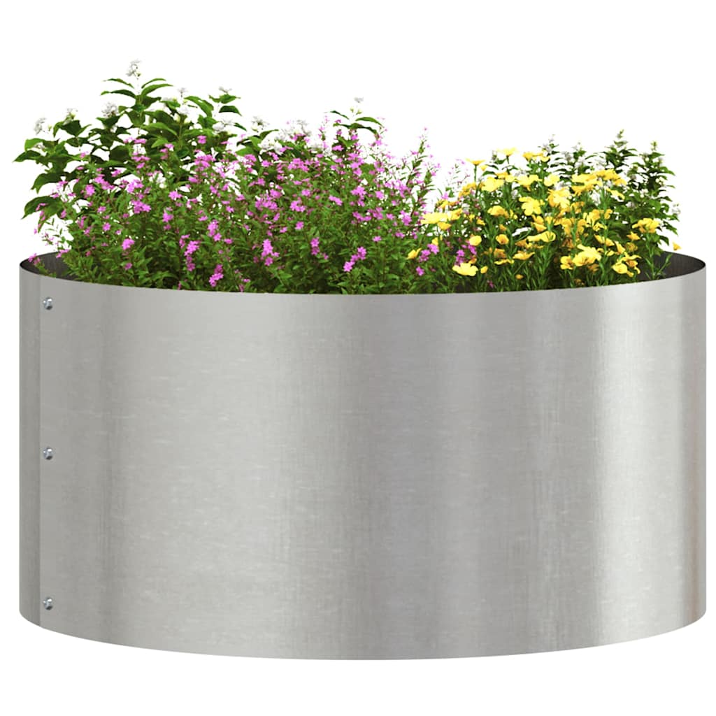 vidaXL Planter Ring 5 pcs Silver 40 x 40 x 20 cm Stainless Steel 3